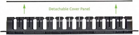 Navepoint 1U Horizontal 19-Inch Rack Mount Cable Management Raceway Duct Panel with Cover Black in Kuwait