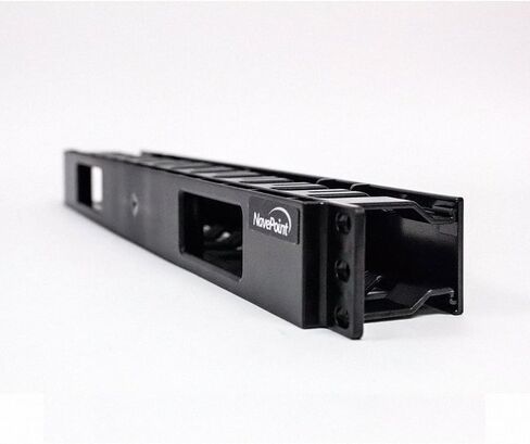 Navepoint 1U Horizontal 19-Inch Rack Mount Cable Management Raceway Duct Panel with Cover Black in Kuwait