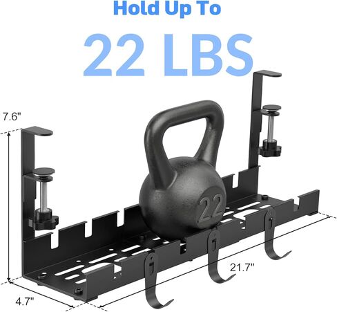 POKIPO Under Desk Cable Management Tray, Cable Management Under Desk, Retractable Under Desk Cord Organizer Wire Management No Drill Cable Tray with Clamp, Black Metal Rack Basket for Standing Desk in Kuwait