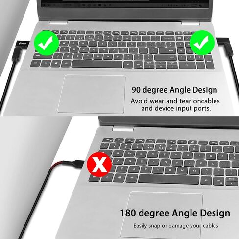 QIANRENON 90° Angle USB3.1 Male to USB C Male Charging Adapter 10Gbps USB3.1 Plug to USB C Plug L Angle Data Connector QC60W/PD15W (only A to C), for Wall Charger PC Laptop,4Pcs (2 Left+2 Right) in Saudi Arabia