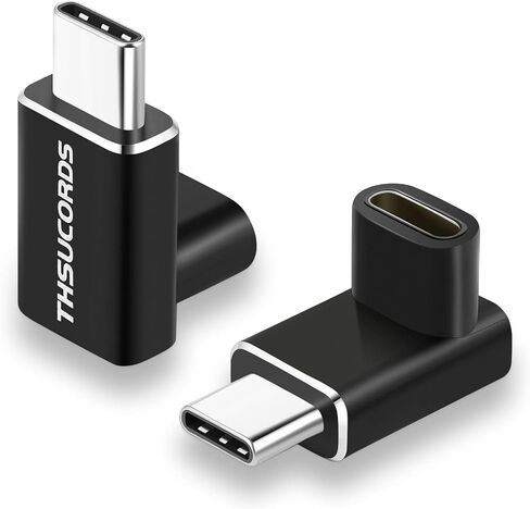 Thsucords الزاوية اليمنى USB C محول التمديد 2 حزمة، يسار 90 درجة ذكر إلى أنثى موسع 100W 20 جيجابت في الثانية نوع C 3.2 Gen2 4K @ 60 هرتز محول فيديو ممتد لسطح البخار، التبديل، ماك بوك in Kuwait