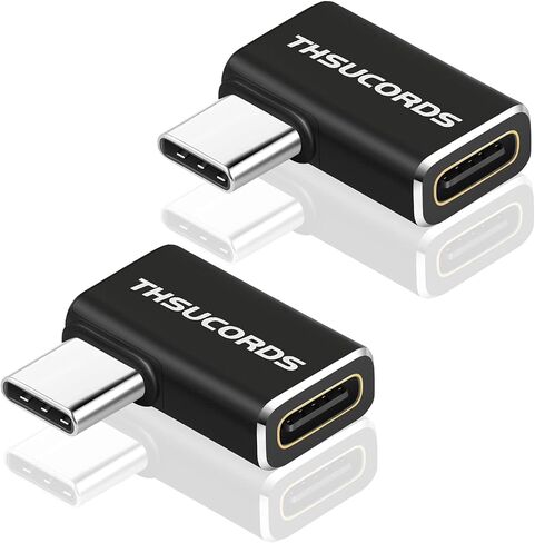 Thsucords 90 Degree USB C Adapter 4 Pack, USB Type C 3.2 Gen2 100W 20Gbps Male to Female Right Angle Extender Connector, 4K@60Hz Video Extension Extender for Steam Deck, Switch, MacBook in Kuwait