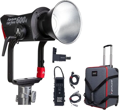 ابوتشر مصباح فيديو ال اس 600d احترافي 600 واط ضوء نهاري 5600 كلفن LED (حامل على شكل حرف V)، CRI 96+ TLCI 96+، 8 اضاءة اف اكس مدمجة مع حامل بوينز in Saudi Arabia
