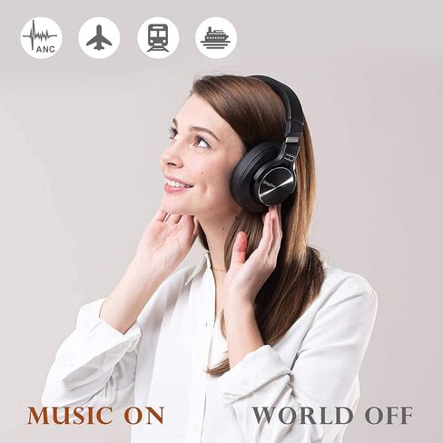 سماعات إيقاع NC75 Pro المانعة للضوضاء، بلوتوث V5.3 لاسلكية، سماعات وقت تشغيل لمدة 40 ساعة فوق الأذن مع ميكروفونات وشحن سريع للتلفزيون/الكمبيوتر الشخصي/الهاتف الخلوي (متجدد) in Saudi Arabia