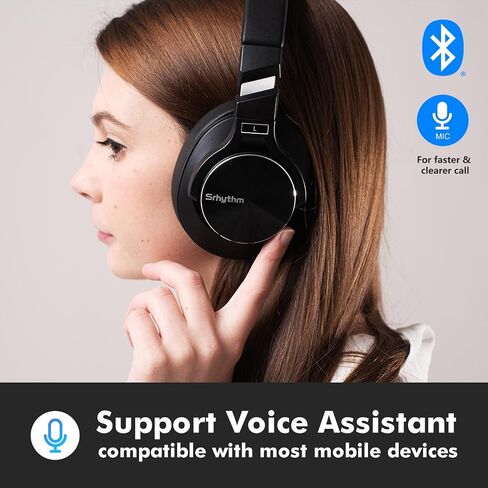 سماعات إيقاع NC75 Pro المانعة للضوضاء، بلوتوث V5.3 لاسلكية، سماعات وقت تشغيل لمدة 40 ساعة فوق الأذن مع ميكروفونات وشحن سريع للتلفزيون/الكمبيوتر الشخصي/الهاتف الخلوي (متجدد) in Saudi Arabia