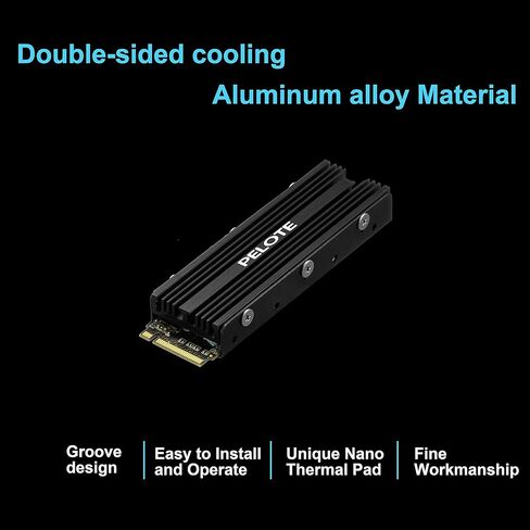مبرد زعنفة تبريد مبرد مبرد مبرد مبرد مبرد حراري NVME/NGFF من M.2 مع وسادة حرارية من السيليكون، حوض حراري مزدوج الجوانب in Kuwait