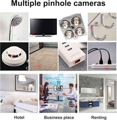 كاشف الكاميرا الخفية من COCOKER، كاشف صغير محمول لمكافحة التجسس، كاشف الخصوصية للفنادق والأعمال والسفر، متوافق مع Android وiPhone 15 (Type-c) - أسود in Kuwait