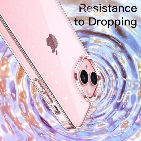 JETech Glitter Case for iPhone 15 Plus 6.7-Inch, Bling Sparkle Shockproof Phone Bumper Cover, Cute Sparkly for Women and Girls (Pink) in Kuwait