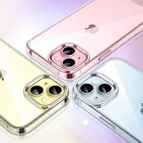 JETech Glitter Case for iPhone 15 Plus 6.7-Inch, Bling Sparkle Shockproof Phone Bumper Cover, Cute Sparkly for Women and Girls (Pink) in Kuwait