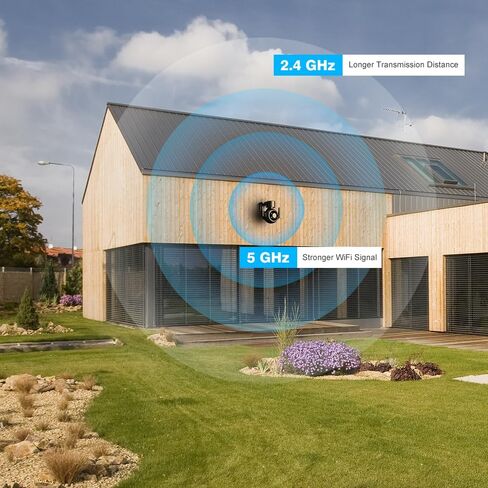 Ctronics 【تكبير بصري 5X 5MP】 كاميرا أمان خارجية WiFi 2.4/5 جيجا هرتز، كاميرا مراقبة PTZ IP مع عرض 360 درجة، تخزين سحابي، رؤية ليلية ملونة، اكتشاف الإنسان، تتبع تلقائي، صوت ثنائي الاتجاه، IP66 in Kuwait