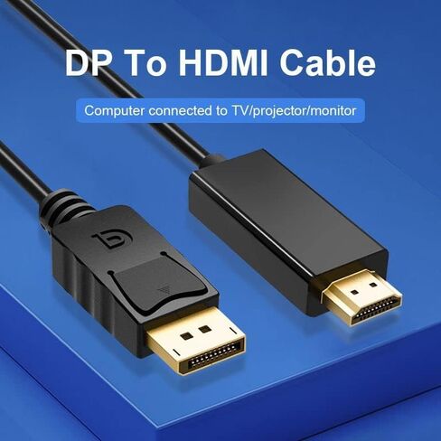 كيبل منفذ عرض الى HDMI بطول 6 اقدام، كيبل منفذ عرض الى HDMI 4K × 2K، كيبل عرض 30 هرتز الى HDMI، كيبل منفذ عرض HDMI الى كيبل HDMI in Kuwait