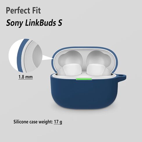 Geiomoo Silicone Case Compatible with Sony LinkBuds S, Protective Cover with Carabiner (Black) in Saudi Arabia