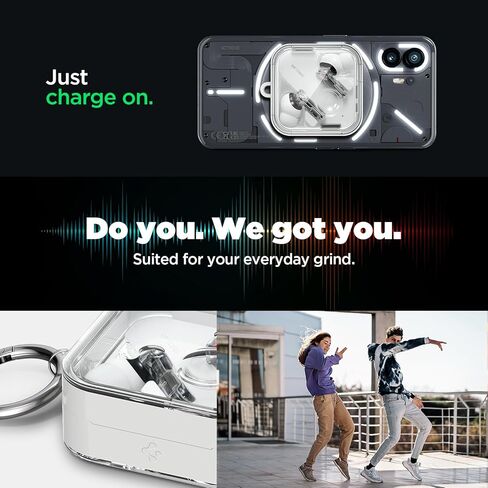 غطاء حماية Spigen Ultra Hybrid مصمم لـ Nothing Ear 2 (2023) غطاء شفاف مضاد للاصفرار - أبيض غامق in Kuwait