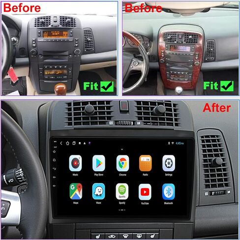 for Cadillac CTS SRX Radio Upgrade 2003-2007,Android 13 Stereo Navigation System Replacement,Steering Wheel Control,9inch 1280 * 720 IPS Screen,Support Carplay and Android Auto in Saudi Arabia