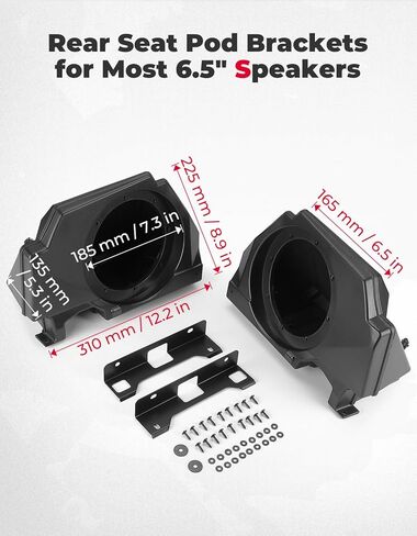 دعامات تثبيت مكبر الصوت الخلفي كيميموتو UTV للمقعد الخلفي 6.5 انش متوافقة مع بولاريس RZR برو XP 2020-2023، ملحقات حامل مكبرات الصوت، قطعتان in Kuwait