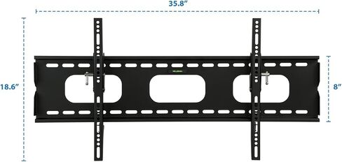 حامل تثبيت على الحائط للتلفزيون قابل للإمالة من Mount-It لشاشات LCD مسطحة مقاس 32-60 بوصة أو LED أو OLED أو 4K أو بلازما - سعة 175 رطلًا، ملف تعريف 1.5 بوصة، الحد الأقصى VESA 600x400 (MI-318B)، أسود، 60 in Saudi Arabia
