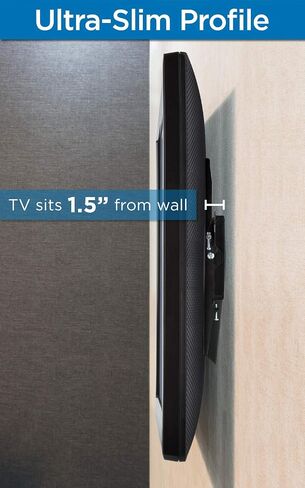 Mount-It! Heavy-Duty Fixed Tilt TV Wall Mount for 43–90 Inch Flat Screen TVs | Low Profile 1.5" Slim Design | VESA 100x100 to 800x600 | 220 lb Capacity | 8° Downward Tilt | 16"/24" Stud Installation in Kuwait
