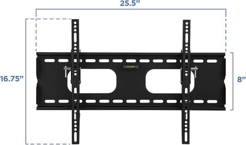 Mount-It! Heavy-Duty Fixed Tilt TV Wall Mount for 43–90 Inch Flat Screen TVs | Low Profile 1.5" Slim Design | VESA 100x100 to 800x600 | 220 lb Capacity | 8° Downward Tilt | 16"/24" Stud Installation in Kuwait