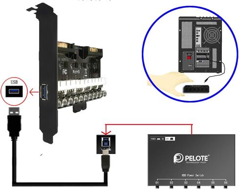 وحدة تبديل طاقة القرص الصلب لـ 2.5 انش/3.5 انش ساتا HDD/SSD مع حماية TVS. مفتاح طاقة HDD محدد القرص الصلب يتحكم في ما يصل الى 6 اقراص صلبة وتحكم ذكي وادارة القرص الصلب in Kuwait