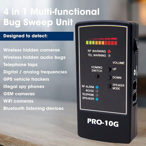 DefCon Security Products PRO-10G GPS Tracker Finder and Law-Grade Counter Surveillance Bug Sweep - Newest Professional Handheld Detection of All Active GPS Trackers, Mobile Phones in Kuwait