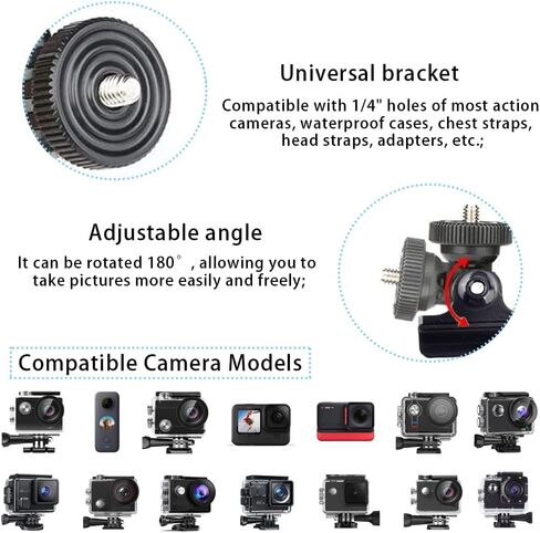 VVHOOY Aluminum Bike Bicycle Motorcycle Handlebar Mount Adapter Compatible with Gopro Hero 11/10/9/8/7/6/5/4/AKASO Brave 4/5/6 Plus/7 le/v50/EK7000/Exprotrek/Dragon Touch/WOLFANG Action Camera in Kuwait