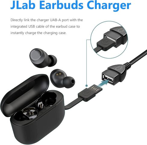 Wall Charger Charging Adapter Cable Cord Compatible for Jlab Studio/Studio Pro/Rewind/JBuddies Headphones, Go Ai Pop/Sport, JLab Epic Air an/Sport ANC, JLab JBuds Air/Sport/ANC/Play/Pro & More Earbuds in Kuwait