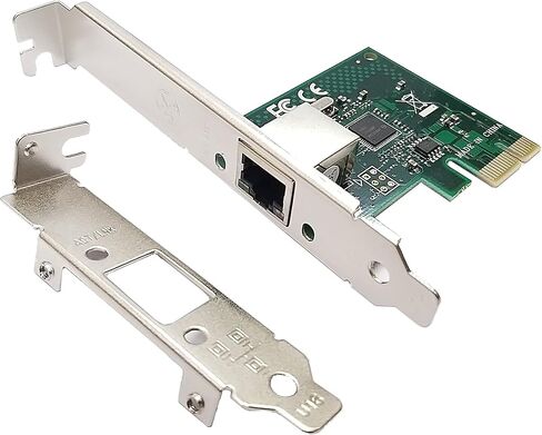 HINYSENO 4 Port RJ-45 10/100/1000Mbps PCI-Express x 4 Gigabit Ethernet Server Adapter Quad-Port Network Interface Controller Card for Intel 82576 Chipset, Compare to Intel 82576 in Kuwait