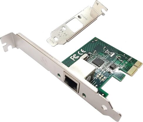 HINYSENO 4 Port RJ-45 10/100/1000Mbps PCI-Express x 4 Gigabit Ethernet Server Adapter Quad-Port Network Interface Controller Card for Intel 82576 Chipset, Compare to Intel 82576 in Kuwait