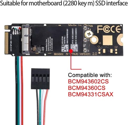 Chenyang 6 Pin + 12 Pin Card to M.2 NGFF Key-M NVME SSD Adapter for BCM94360CD BCM94360CS BCM943602CS BCM94360CS2 in Kuwait
