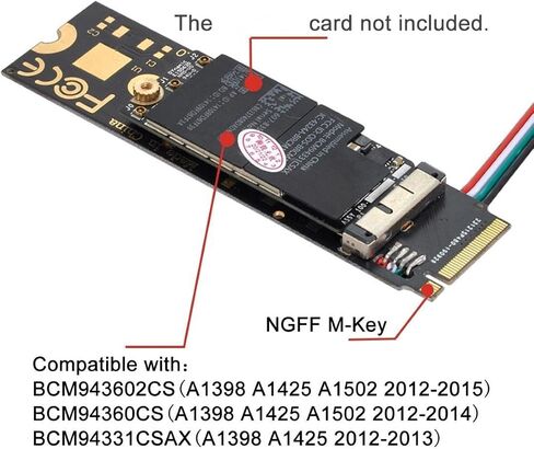 Chenyang 6 Pin + 12 Pin Card to M.2 NGFF Key-M NVME SSD Adapter for BCM94360CD BCM94360CS BCM943602CS BCM94360CS2 in Kuwait
