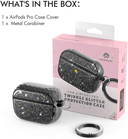 AhaStyle AirPods Pro Case Cover for Women Girls, Luxury Glossy Hard Shell Case Cover Accessories Compatible with Apple AirPods Pro Charging Case (Rose Gold) in Kuwait