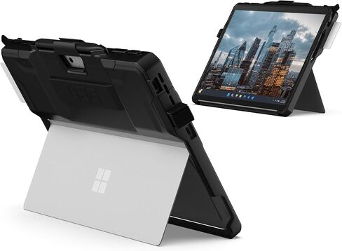 UAG Designed for Microsoft Surface Pro 9 Case Scout Black, Integrated Smart Card Reader CAC TAA Compliant DOD Military w/Pen Holder & Hand Strap Rugged Protective Cover by URBAN ARMOR GEAR in Saudi Arabia
