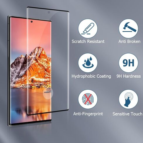 [عبوتان + عبوتان] واقي شاشة زجاجي فائق الجودة لهاتف Galaxy S23، عبوتان من واقي عدسة الكاميرا الزجاجية، يدعم بصمة الإصبع بالموجات فوق الصوتية، خالي من الفقاعات، شفاف عالي الدقة، صلابة 9H لواقي شاشة Samsung S23 Ultra 5G in Kuwait