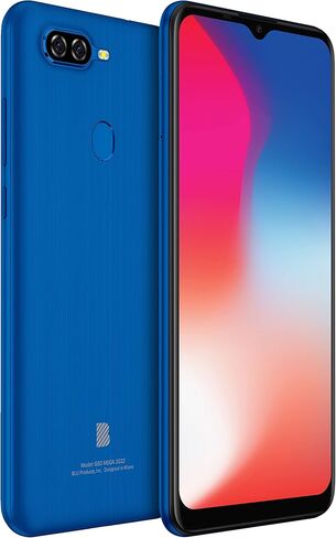 BLU G50 Mega 2022 G0670WW 32GB ثنائي شريحة الاتصال GSM هاتف ذكي يعمل بنظام Android - أزرق in Kuwait