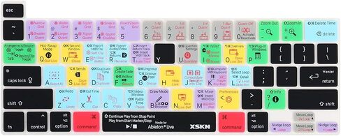 XSKN Shortcuts and Language Series Silicone Keyboard Cover Skin Compatible with New MacBook Pro 13.3 inch 16 inch with Touch Bar and Touch ID - A2251 A2289 A2338 M1 A2141 (US Version, Ableton Live) in Kuwait