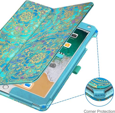Fintie Folio Case for iPad 6th / 5th Generation (2018 2017 Model, 9.7 Inch), iPad Air 2 (9.7 Inch), iPad Air 1 (9.7 Inch) - [Corner Protection] Premium Vegan Leather Stand Cover, Shades of Blue in Saudi Arabia