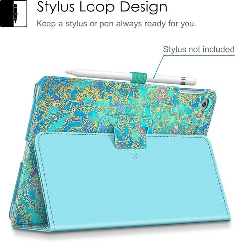 Fintie Folio Case for iPad 6th / 5th Generation (2018 2017 Model, 9.7 Inch), iPad Air 2 (9.7 Inch), iPad Air 1 (9.7 Inch) - [Corner Protection] Premium Vegan Leather Stand Cover, Shades of Blue in Saudi Arabia