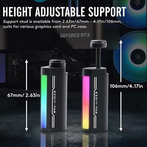 EZDIY-FAB GPU Support Bracket,Graphics Card Brace,GPU Support Stand Adjustable Height,Aluminum Video Card Sag Holder in Kuwait
