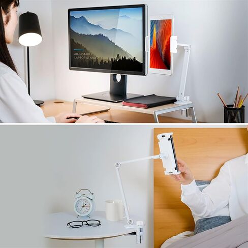 Viozon Tablet Stand Holder Mount, Rotate 360 Degrees of Flexible, Height and Angle Adjustable, High-Grade Aluminium Alloy Long Arm Compatible with 4.5-13 Mobile Phone and Tablet (AP-7LCB2) in Kuwait