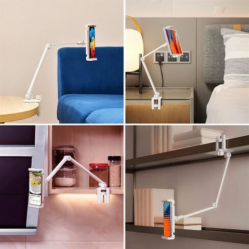 Viozon Tablet Stand Holder Mount, Rotate 360 Degrees of Flexible, Height and Angle Adjustable, High-Grade Aluminium Alloy Long Arm Compatible with 4.5-13 Mobile Phone and Tablet (AP-7LCB2) in Kuwait