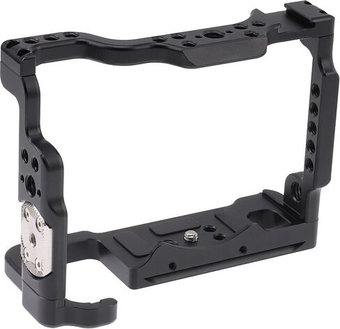 foto4easy Camera Cage for Sony A7 IV A7S III DSLR Camera with Quick Release 1/4 inches 3/8 inches Screw and Cold Shoe Expansion Microphone Monitor Fill Light, Black in Saudi Arabia