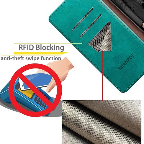 SUANPOT for Samsung Galaxy A42 5G with RFID Blocking Leather Wallet case Credit Card Holder Flip Folio Book Phone case Shockproof Cover Women Men for Samsung A42 case Wallet (Black) in Kuwait