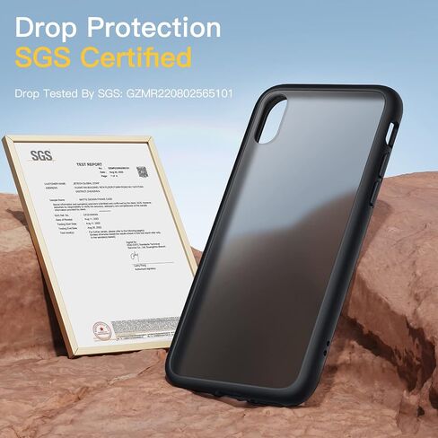 JETech Matte Case for iPhone Xs and iPhone X 5.8-Inch, Shockproof Military Grade Drop Protection, Frosted Translucent Back Phone Cover, Anti-Fingerprint (Dusky Pink) in Saudi Arabia