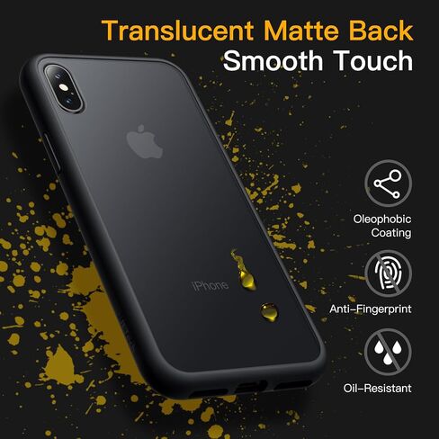 JETech Matte Case for iPhone Xs and iPhone X 5.8-Inch, Shockproof Military Grade Drop Protection, Frosted Translucent Back Phone Cover, Anti-Fingerprint (Dusky Pink) in Saudi Arabia