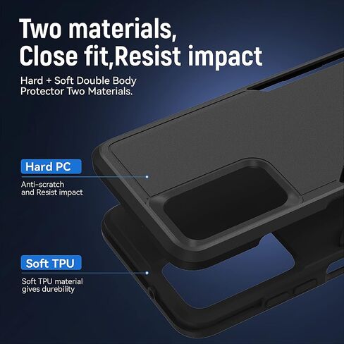 Warsia for Samsung Galaxy A03S Case, Galaxy A03S Case with Screen Protector [Military Grade Drop Tested] Heavy-Duty Tough Rugged Shockproof Protective Case for Samsung A03S, Black in Saudi Arabia