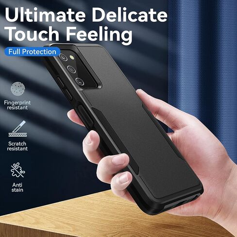Warsia for Samsung Galaxy A03S Case, Galaxy A03S Case with Screen Protector [Military Grade Drop Tested] Heavy-Duty Tough Rugged Shockproof Protective Case for Samsung A03S, Black in Saudi Arabia