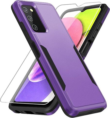 حافظة Warsia لهاتف Samsung Galaxy A03S، حافظة Galaxy A03S مع واقي شاشة [تم اختبار السقوط من الدرجة العسكرية] حافظة واقية متينة متينة مضادة للصدمات لهاتف Samsung A03S، أسود in Kuwait