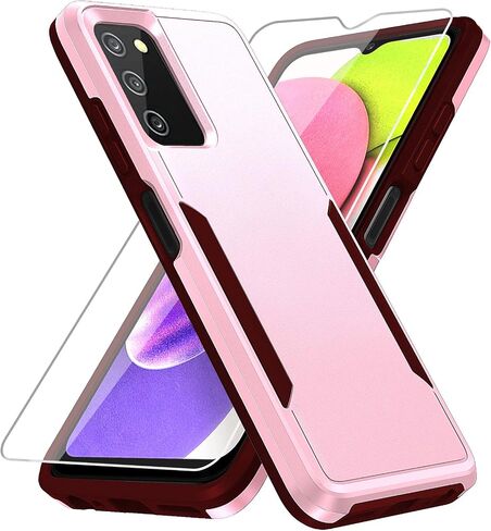 Warsia for Samsung Galaxy A03S Case, Galaxy A03S Case with Screen Protector [Military Grade Drop Tested] Heavy-Duty Tough Rugged Shockproof Protective Case for Samsung A03S, Black in Saudi Arabia