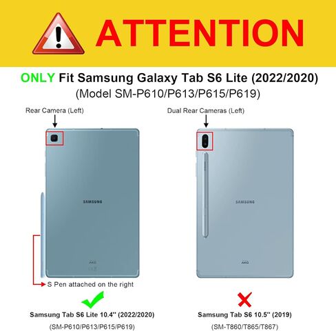 Fintie Shockproof Case for Samsung Galaxy Tab S6 Lite 10.4 Inch 2022/2020 Model (SM-P610/P613/P615/P619), Tuatara Rugged Unibody Hybrid Bumper Kickstand Cover with Built-in Screen Protector, Black in Saudi Arabia