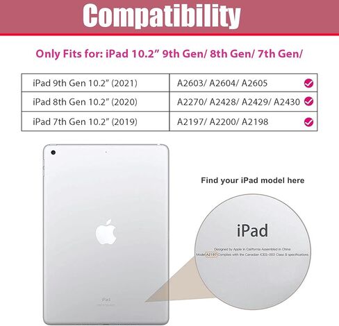 حافظة Gahwa iPad 10.2 بوصة الجيل التاسع 2021/ iPad الجيل الثامن 2020/ iPad الجيل السابع 2019، حافظة ذكية Filio واقية لكامل الجسم مع ميزة الاستيقاظ/النوم (أبيض) in Kuwait